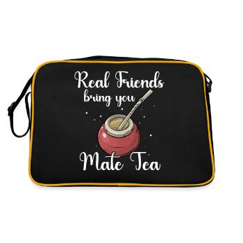 Tasse de thé Yerba mate - Sac Retro - noir/or - Dos