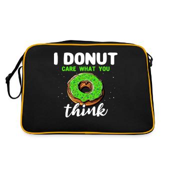 Donuts Sprüche Doughnuts - Retro Tasche - Schwarz/Gold - Hinten