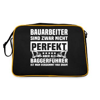 Baggerführer Baggerfahrer - Retro Tasche - Schwarz/Gold - Hinten