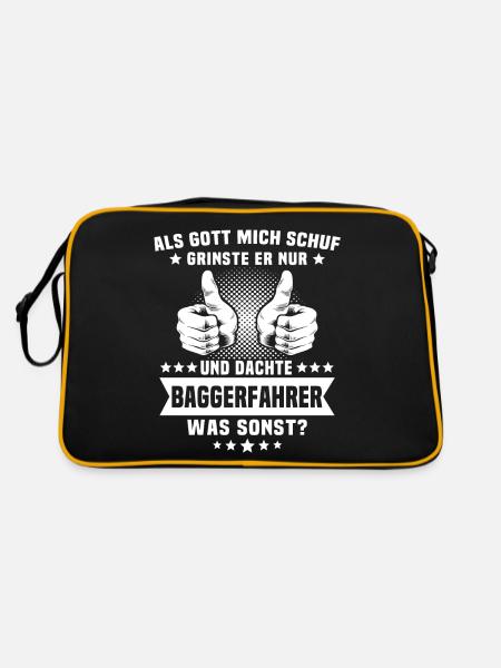 Baggerführer Baggerfahrer - Retro Tasche - Schwarz/Gold