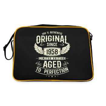 Authentisches Vintage-Geschenk 1958 - Retro Tasche - Schwarz/Gold - Hinten