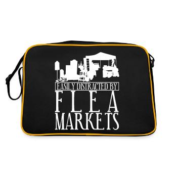 Marché aux puces Slogan Marché aux puces Marchand - Sac Retro - noir/or - Dos