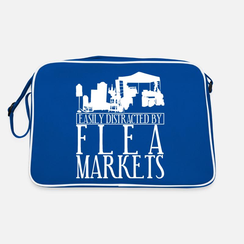 Marché aux puces Slogan Marché aux puces Marchand Sac Retro