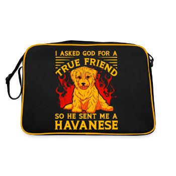 I asked God for a true friend he sent me Havanese - Retro Bag - black/gold - Back