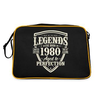 1980 Geburtstagslegende Geschenk - Retro Tasche - Schwarz/Gold - Hinten