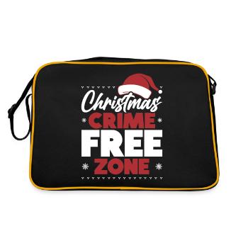 Zone sans crime de Noël Police du Père Noël - Sac Retro - noir/or - Dos