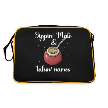 Yerba Mate Thé Bombilla - Sac Retro - noir/or - Dos