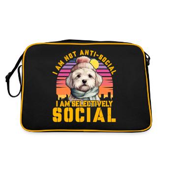 I am not Anti-Social I am Selectively Social - Retro Bag - black/gold - Back