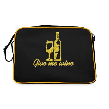 Wein Rotwein Weißwein - Retro Tasche - Schwarz/Gold - Hinten