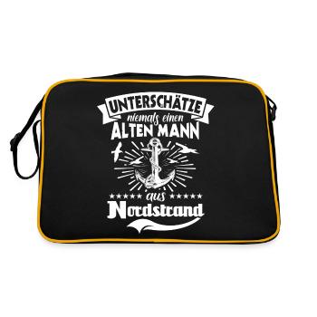 Nordstrand Sprüche Nordstrander - Retro Tasche - Schwarz/Gold - Hinten