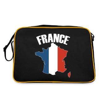 France Map French Flag - Retro Bag - black/gold - Back