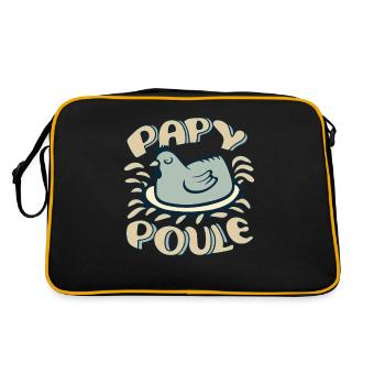 Papy Poule Humour Cadeau Fête Des Grands Pères - Sac Retro - noir/or - Dos
