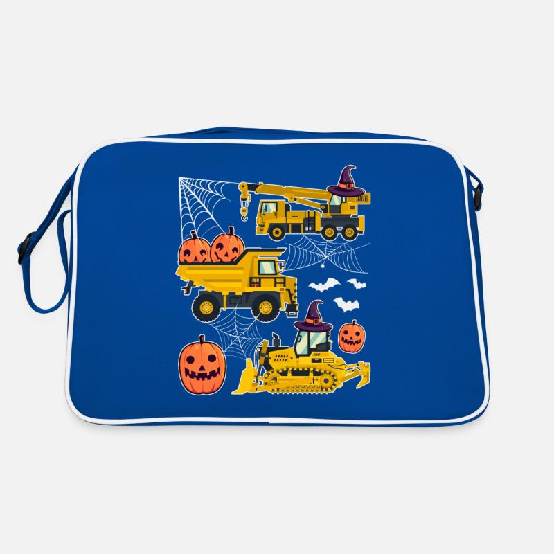 Creepy Halloween excavator with witch hat Retro Bag