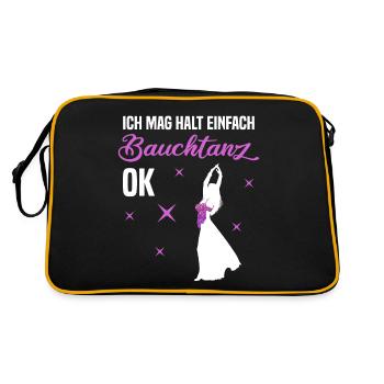 Ich mag halt einfach Bauchtanz, ok - Authentizität - Retro Tasche - Schwarz/Gold - Hinten