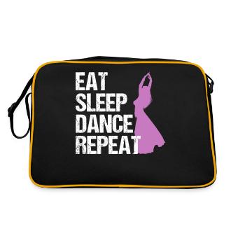 EAT SLEEP DANCE REPEAT Bauchtänzerin Geschenk - Retro Tasche - Schwarz/Gold - Hinten