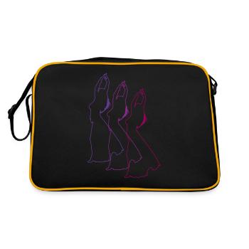 Three belly dancers in purple, pink and red - Retro Bag - black/gold - Back