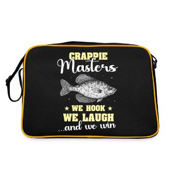 Crappie Fishing Sunfish Angler - Retro Bag - black/gold - Back