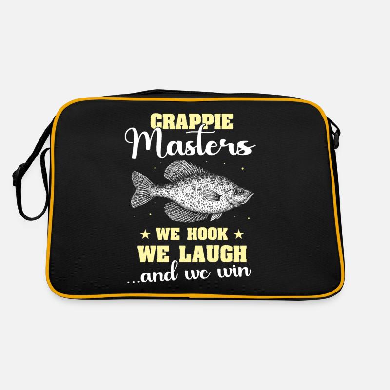 Pêche à la merde Poisson-lune Pêcheur - Sac Retro - noir/or
