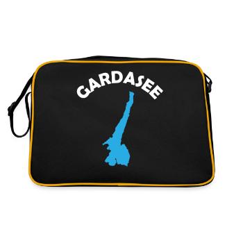 Esthétique Lac de Garde Italie Cadeau d’amoureux - Sac Retro - noir/or - Dos