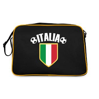 Italia Italy Crest Fan de football - Sac Retro - noir/or - Dos
