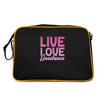 Linedance Country Line Dancer Linedancing Geschenk - Retro Tasche - Schwarz/Gold - Hinten