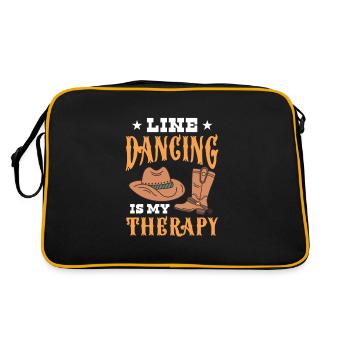 Linedance Country Line Dancer Linedancing Geschenk - Retro Tasche - Schwarz/Gold - Hinten