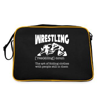 Wrestling Wrestler Fight Wrestling Ringer Gift - Retro Bag - black/gold - Back