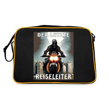 MOTORRAD TOD DER LETZTE REISELEITER - Retro Tasche - Schwarz/Gold - Hinten