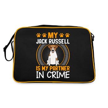 Mon Jack Russell est mon complice - Sac Retro - noir/or - Dos