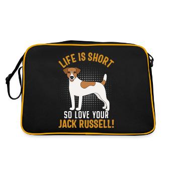 Life is short so love your Jack Russell - Retro Bag - black/gold - Back
