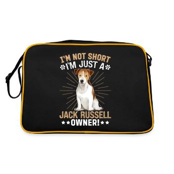 I'm not short I'm just a Jack Russell owner - Retro Bag - black/gold - Back
