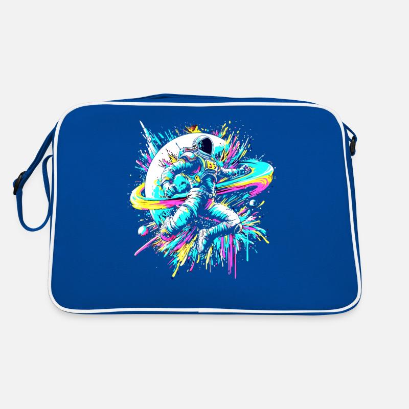 Astronaut bunte Farb Explosion Graffiti Weltraum Retro Tasche