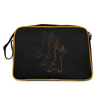 Dancing couples: elegance and synchronicity - Retro Bag - black/gold - Back