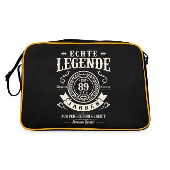 Legenden-Geburtstag '89 - Retro Tasche - Schwarz/Gold - Hinten
