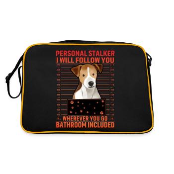 Jack Russell Terrier Funny Saying - Retro Bag - black/gold - Back