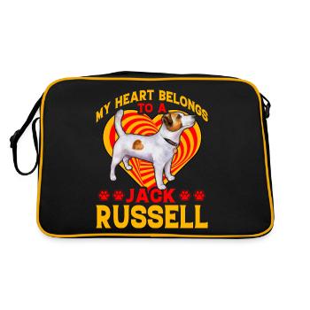 My Heart belongs to a Jack Russell - Retro Bag - black/gold - Back