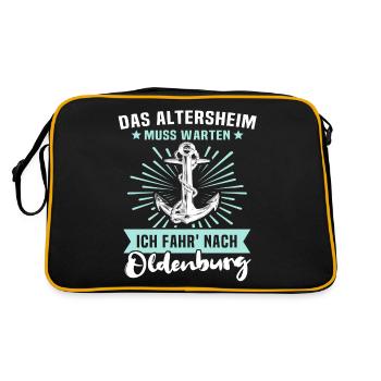 Oldenburg - Retro Tasche - Schwarz/Gold - Hinten