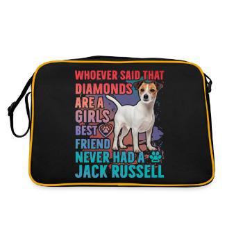 Jack Russell Funny Saying - Retro Bag - black/gold - Back