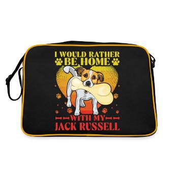 I would rather be home with my Jack Russell - Retro Bag - black/gold - Back
