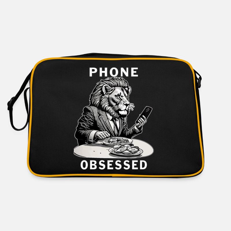 SMARTPHONE PHONE OBSESSED - Retro Tasche - Schwarz/Gold