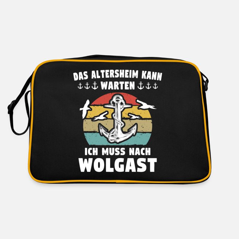 Wolgast - Retro Tasche - Schwarz/Gold