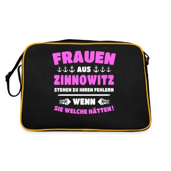 Zinnowitz Frau Zinnowitzer Frauen - Retro Tasche - Schwarz/Gold - Hinten
