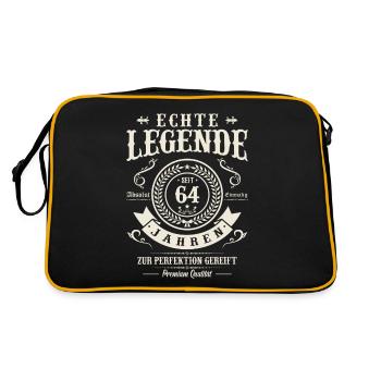 Legendäres Geburtstagsgeschenk 64 Jahren - Retro Tasche - Schwarz/Gold - Hinten