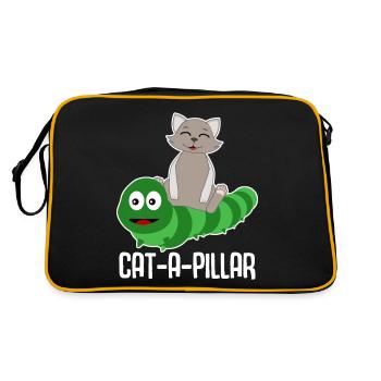 Funny Cats Joke with Cat - Retro Bag - black/gold - Back
