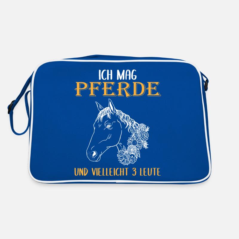 Ich mag Pferde und 3 Leute - Perfektes Geschenk Retro Tasche