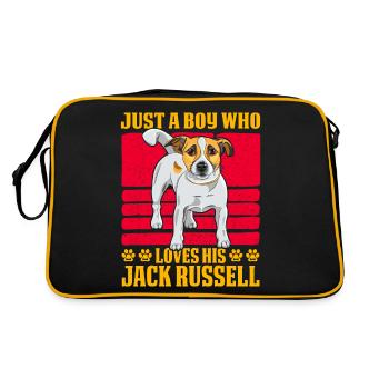 Just a Boy who loves his Jack Russell - Retro Bag - black/gold - Back
