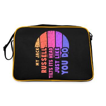My Jack Russells tilts its head just like you do - Retro Bag - black/gold - Back