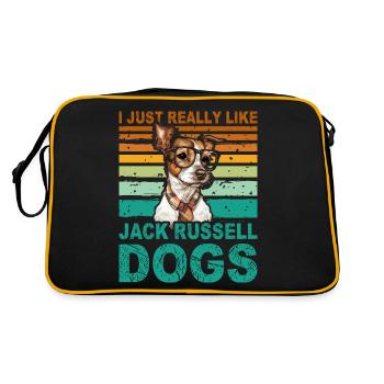I just really like Jack Russell's dogs - Retro Bag - black/gold - Back