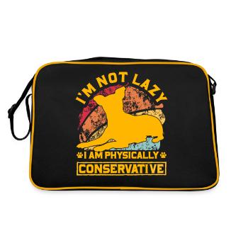 I'm not lazy I am physically Jack Russell - Retro Bag - black/gold - Back