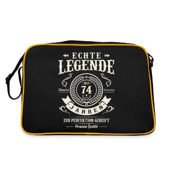 Legendäres Geschenkidee 74 Jahre - Retro Tasche - Schwarz/Gold - Hinten